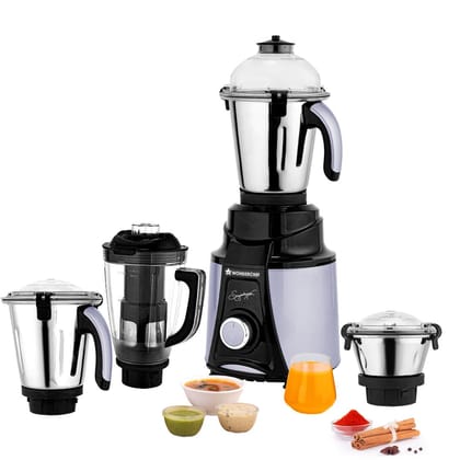 Wonderchef Galaxy Mixer Grinder 1000 W 100% Copper Motor, 4 Stainless Steel Jars, Black & Grey, 5 Years Warranty Wonderchef Galaxy Mixer Grinder 1000 W 100% Copper Motor, 4 Stainless Steel Jars, Black & Grey, 5 Years Warranty - Black & Grey / 1000 W