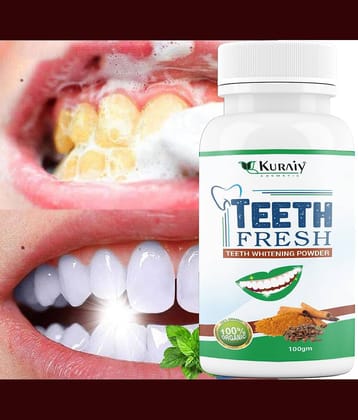 KURAIY Pearl Teeth Whitening Powder Teeth Brightening Oral Remove Plaque Stains 100g