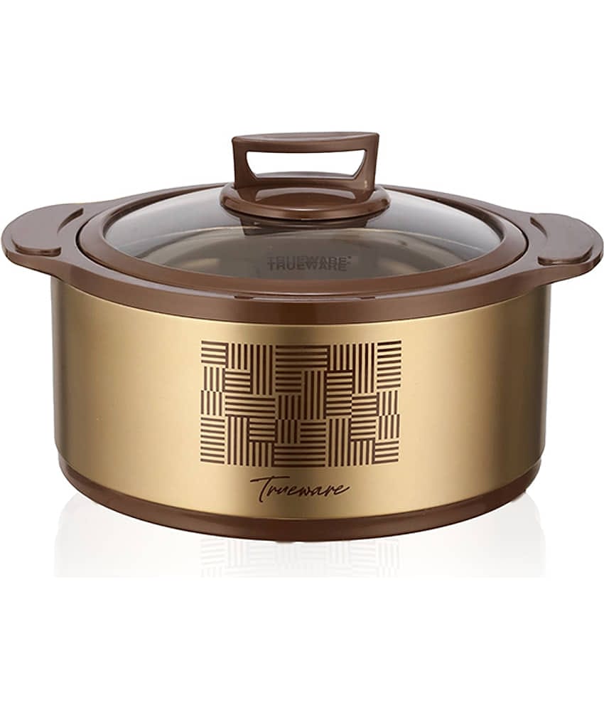 Trueware Cosmic Glass Insulated Brown Steel Thermoware Casserole ( Set of 1 , 2000 mL )