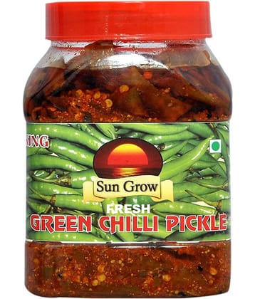 Sun Grow Homemade Organic Fresh Kashmiri Green Chilli Pickle Achaar Tate of King Trust Pickle 1 kg