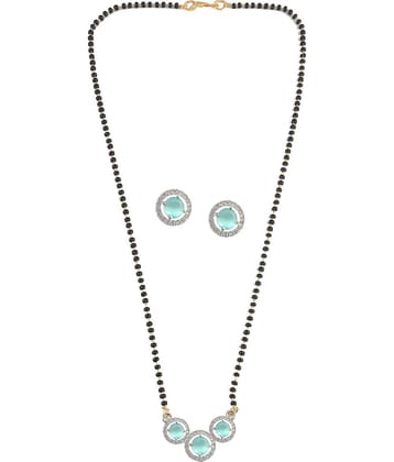 Jewar Mandi - Green Mangalsutra Set ( Pack of 1 )