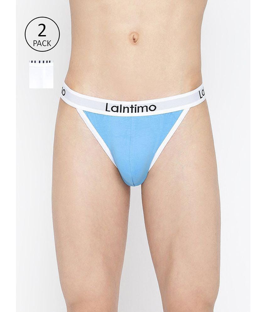 La Intimo Multicolor Cotton Mens Bikini ( Pack of 2 ) - None