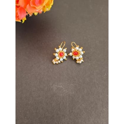 Flower Bugadi with Red Crystal