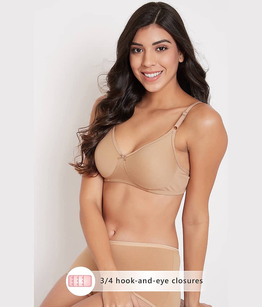 Clovia Cotton Non Padded Women's Everyday Bra ( Beige )