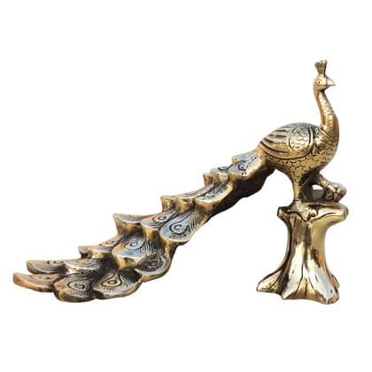 Decorative Brass Peacock Statue for Vastu & Interior Styling, Height : 6.5 Inch (BSMAS1542 C)