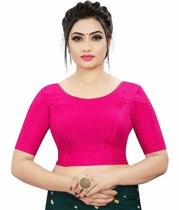 THE PRIVATE LABLE Pink Readymade without Pad Lycra Women's Blouse ( Pack of 1 )