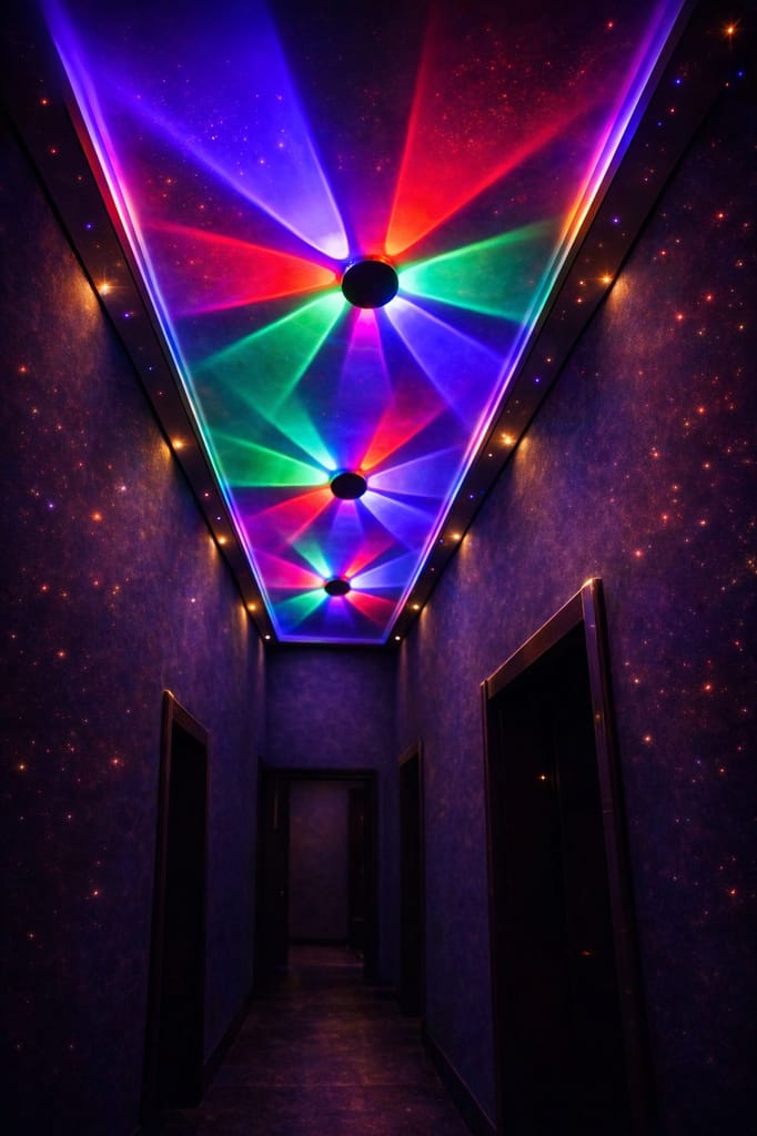 SPARKWORLD 5-Way Round Multi-Color LED Decorative Wall Light Modern Indoor/Outdoor Fixture for Home, Bedroom, Hallway & Accent Lighting | Size: 12X12 cm | Colour: Multicolor - Electricals | Buy online on ZillyBuy