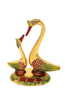DreamKraft Metal Kissing Duck Showpiece, Standard, Multicolour, 2 Pcs