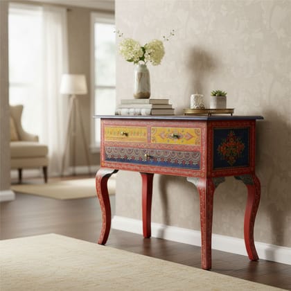 Wooden Bedside Table with Drawers