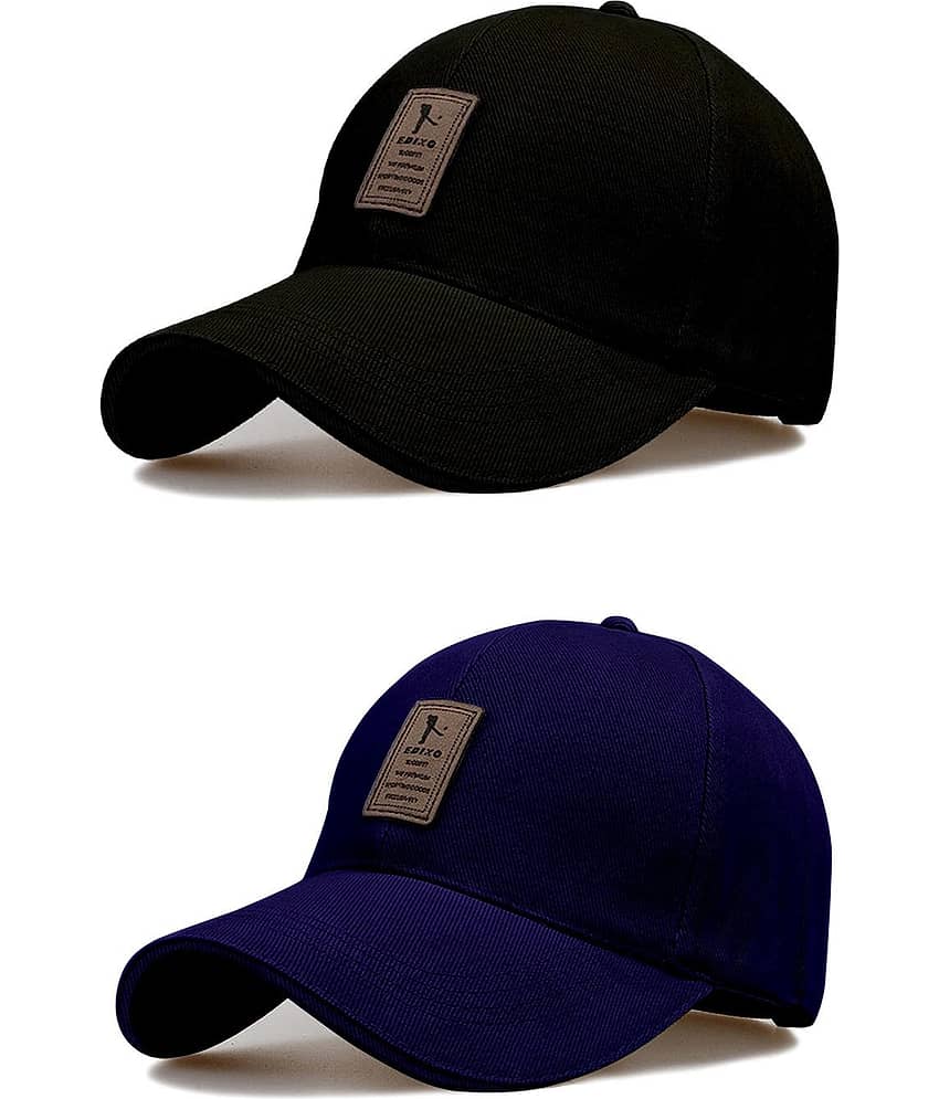 Alamos Pack of 2 Cotton Men's Cap ( Black )