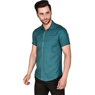 PrintCulture PRINTCULTR Men Regular Fit Solid Spread Collar Casual Shirt