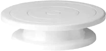 Denzcart 360 Degree Rotating Cake Stand Plastic Cake Server, Cake Turntable Revolving Cake Decorating Stand Cake Stand (White, Pack of 1)  by Ruhi Import Store