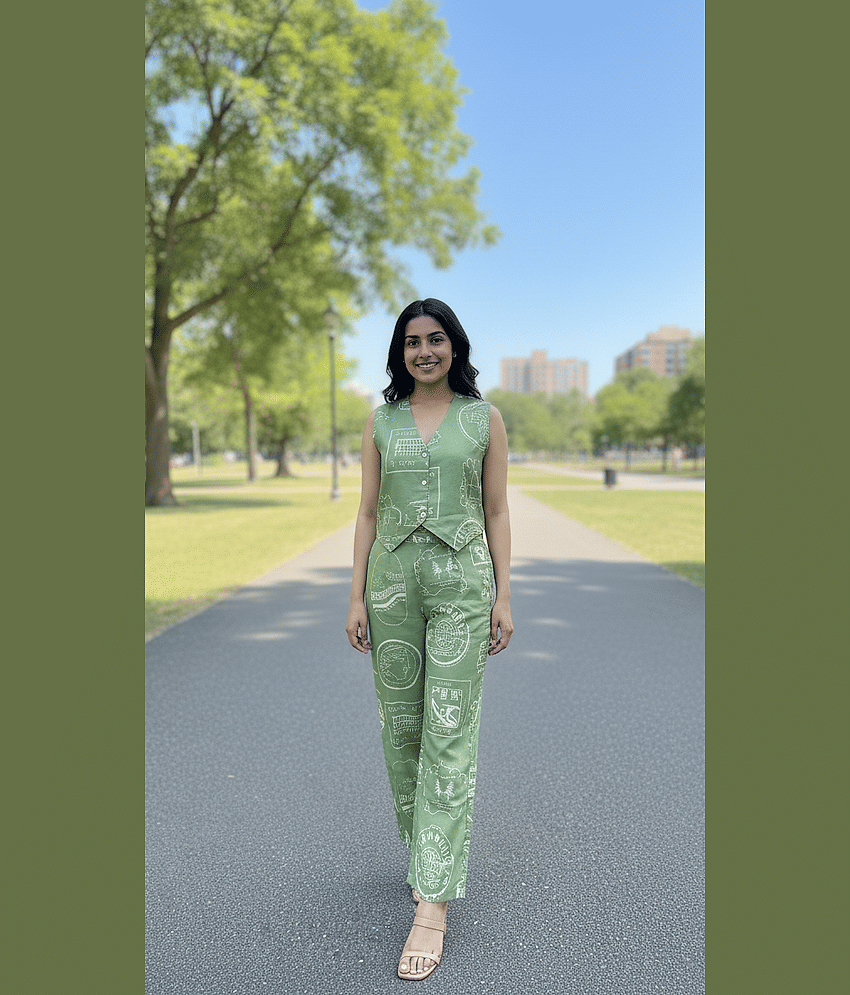 Flavia Creation Women Top With Trousers Co-Ord Set ( Multicolor )