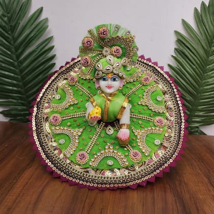 Parrot heavy dress with pagdi for laddu gopal ji-0