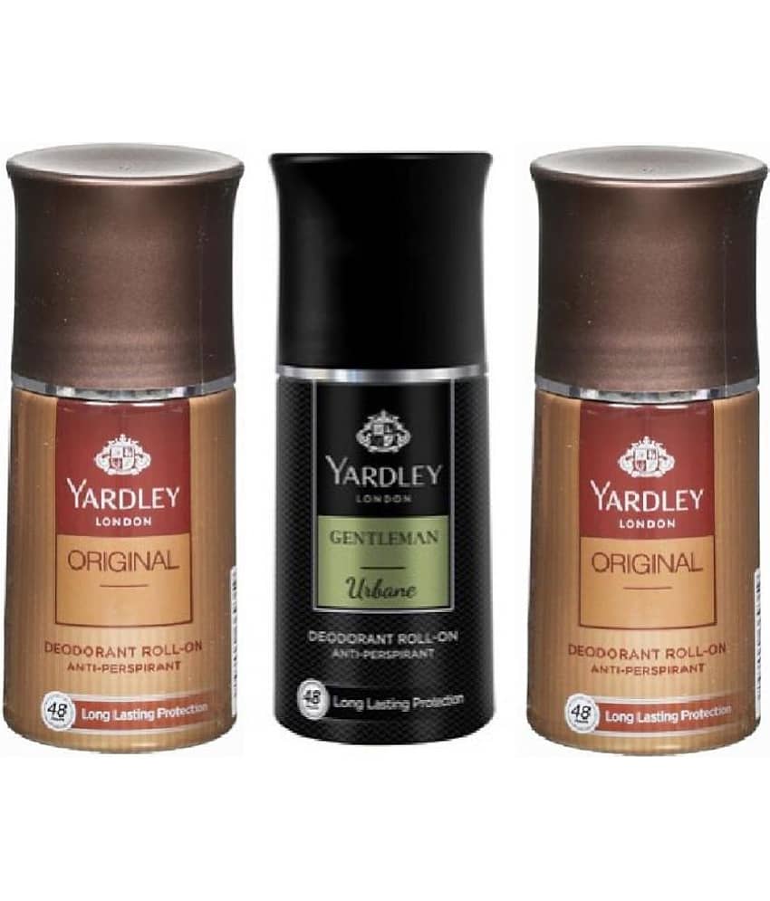 Yardley London 2 ORIGINAL &1 URBAN Deodorant Spray for Men,Women 150 ml ( Pack of 3 )