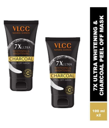 VLCC 7X Ultra Whitening & Brightening Charcoal Peel Off Mask, 100 g (Pack of 2)