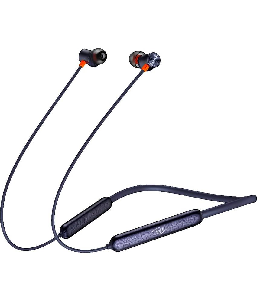 itel In-the-ear Bluetooth Headset with Upto 30h Talktime Noise Cancellation - Blue