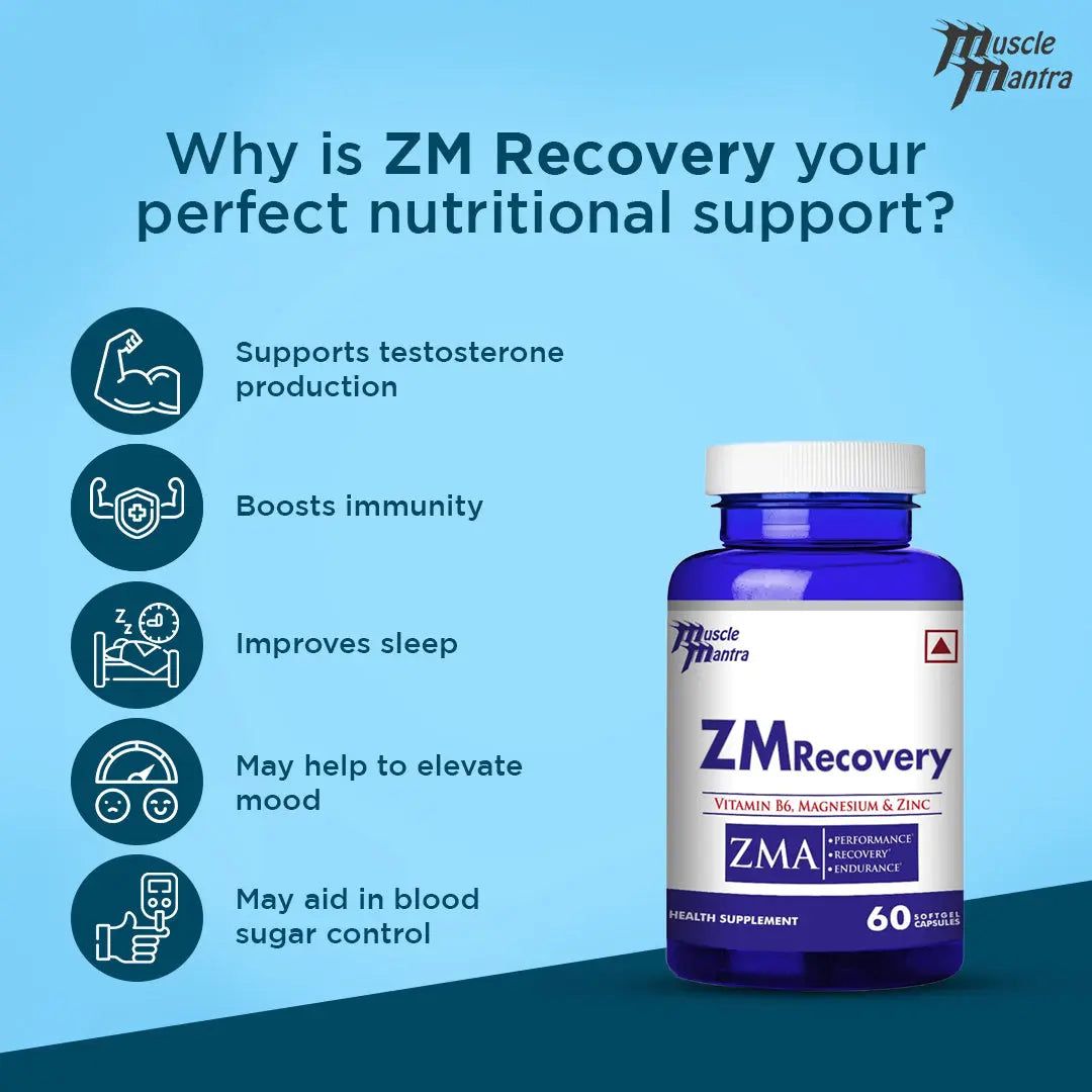 Muscle Mantra ZM Recovery (ZMA)-60 Softgels