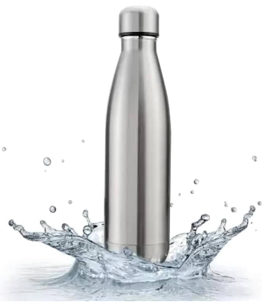 ATIPRIYA Silver Stainless Steel Water Bottle 500 mL ( Set of 1 )