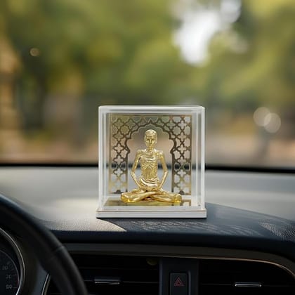 Brahma 3D Farm God Idol Shrimad Rajchandra with Temple | Shrimad Rajchandra for Home Decor, Pooja Room, Study Table, Living Room & Office Decoration | Gift Item