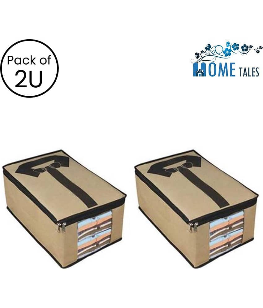 Non Woven STAR T-Shirt Paint Cover Bag Wardrobe with Transparent Window Brown (Pack of 2 )