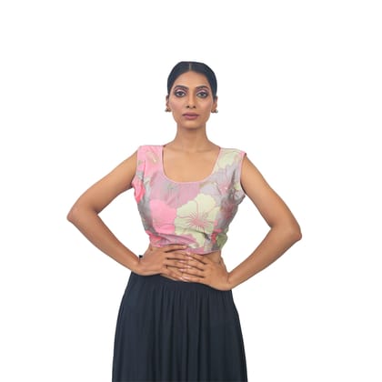 TheHangr Multicolour Silk Designer Blouse -  32