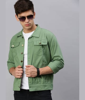 VOXATI Denim Men's Denim Jacket - Olive ( Pack of 1 )