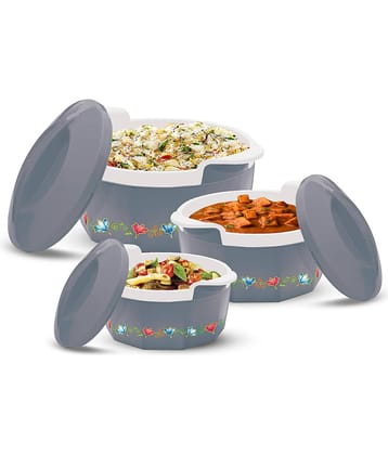 MILTON Elegance Jr. Inner Stainless Steel Casserole Gift Set of 3 (395 ml 750 ml 1.35L) Green