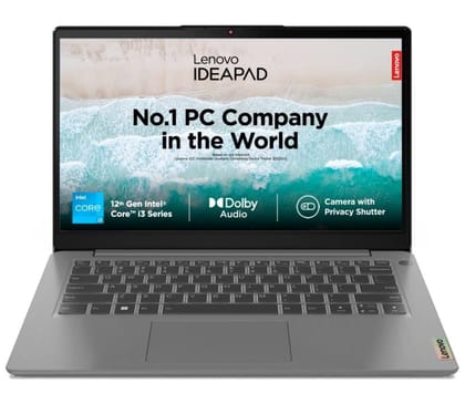 Lenovo IdeaPad 3, Intel Core i3-1215U, 12th Gen, 8GB RAM, 512GB SSD, FHD, 14"/35.5cm, Windows 11, MSOffice 2021, Arctic Grey, 1.43Kg, 82RJ00FUIN, 1 Year Warranty, 3months Game Pass, Thin& Light Laptop Lenovo IdeaPad 3, Intel Core i3-1215U, 12th Gen, 8GB 