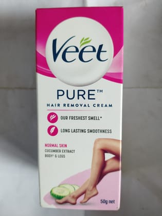 Veet Pure Hair removal cream Long lasting smoothness Cucumber extract 