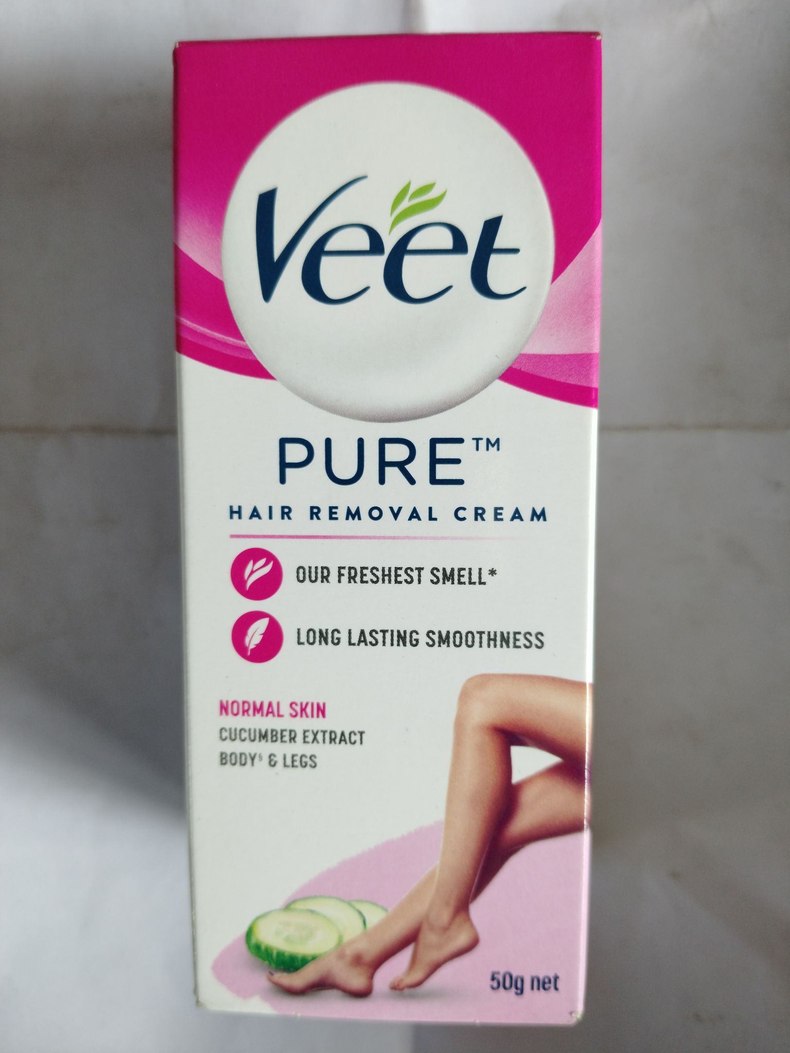 Veet Pure Hair removal cream Long lasting smoothness Cucumber extract 