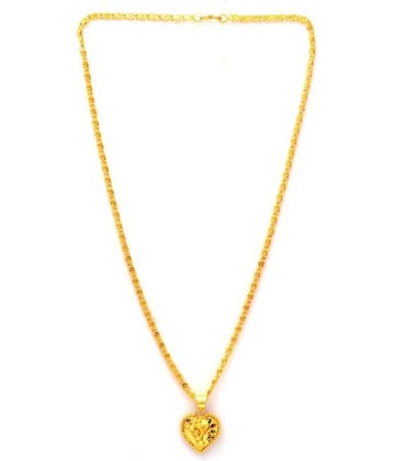 Jewar Mandi New Design Gold Plated Locket/Pendant with Link Chain Daily use for Men, Women & Girls, Boys