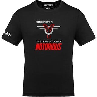 FastB Men Printed Round Neck Black T-Shirt