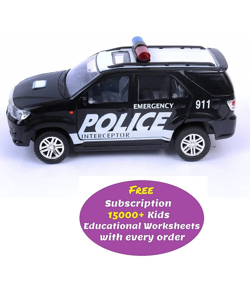 Kidsaholic Centy Toys Plastic Interceptor Fortune Pull Back Car (Free subscription of kids Educational worksheets)