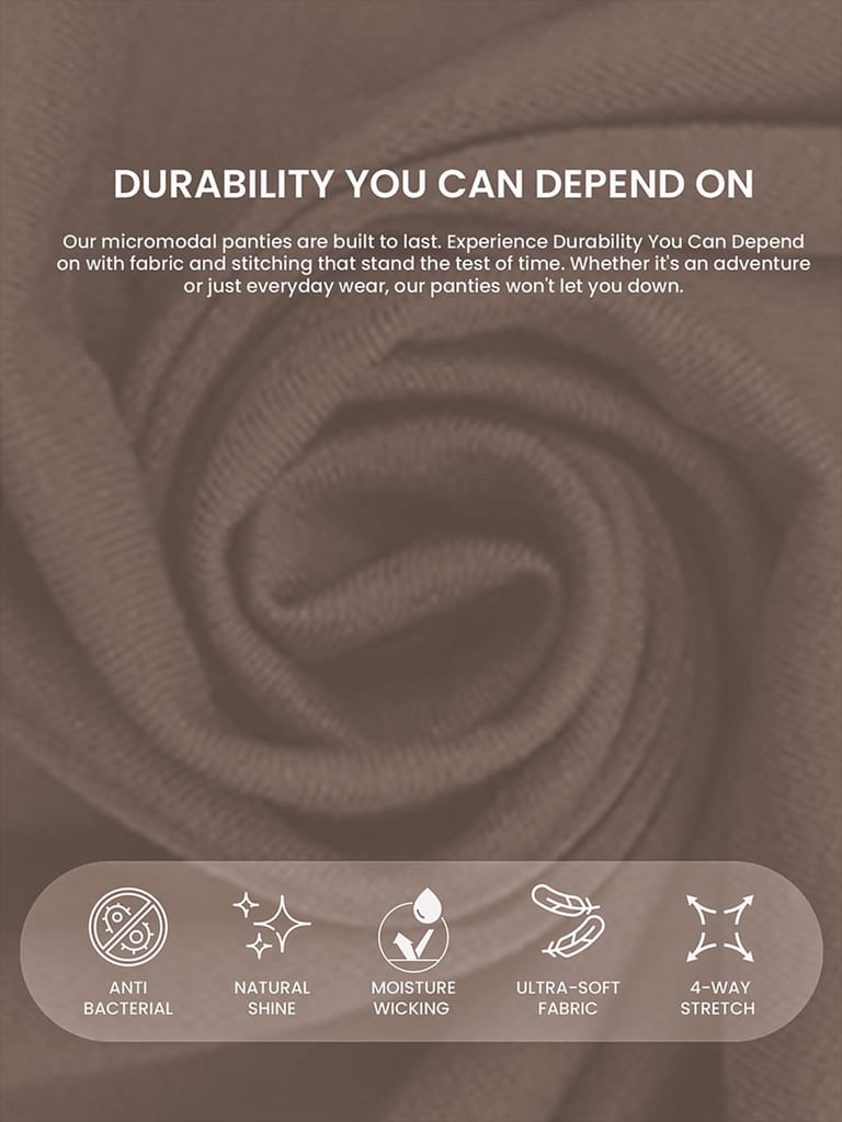 Freecultr Women’s Micromodal Mid-Rise Hipster | Super Soft & Breathable Fabric | Medium Rear Coverage | Comfortable Stretch Elastic | Pack of 3 |Color - Sable Black,Clay,Pink