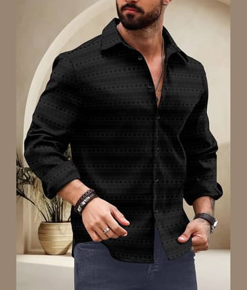 Nofilter Poly Cotton Regular Fit Self Design Full Sleeves Men's Casual Shirt - Light Green ( Pack of 1 )