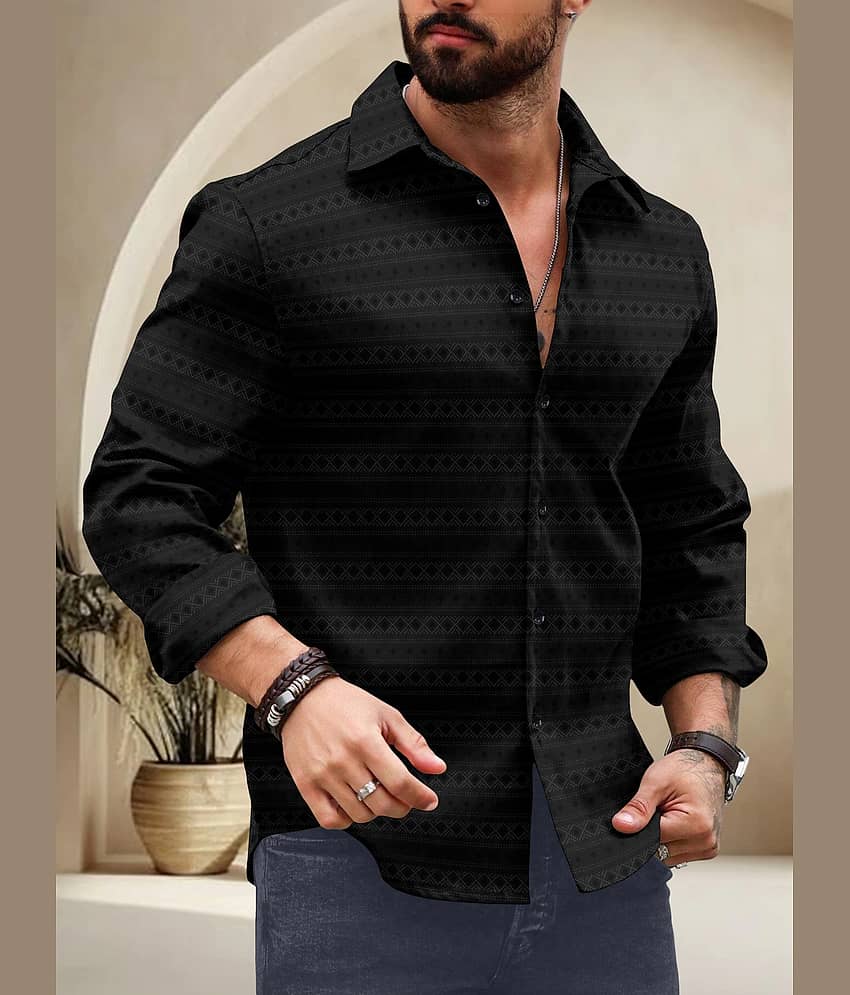 Nofilter Poly Cotton Regular Fit Self Design Full Sleeves Men's Casual Shirt - Light Green ( Pack of 1 )