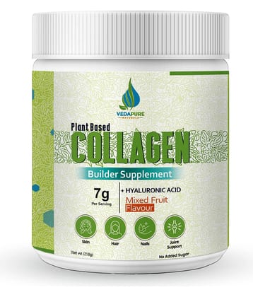 VEDAPURE NATURALS Plant Based Skin Collagen Builder Supplement | Mixed Fruit, 210g | Skin Collagen Booster for Men & Women| Healthy Skin, Joints, Hairs & Nails (PACK OF 1)