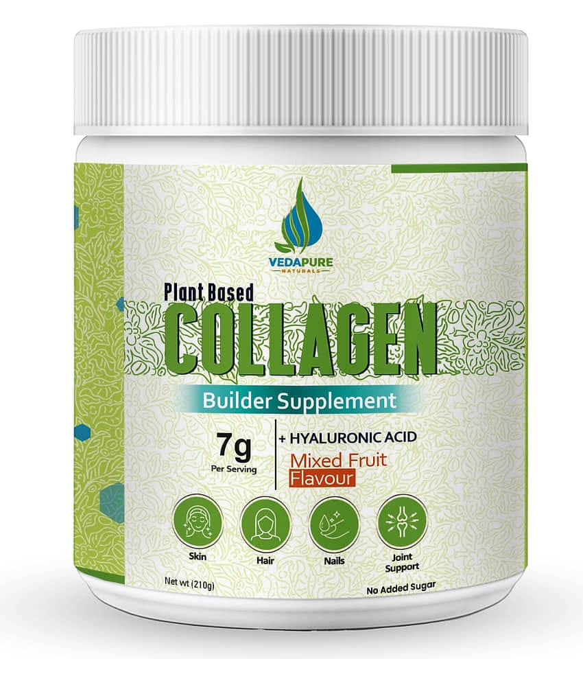 VEDAPURE NATURALS Plant Based Skin Collagen Builder Supplement | Mixed Fruit, 210g | Skin Collagen Booster for Men & Women| Healthy Skin, Joints, Hairs & Nails (PACK OF 1)