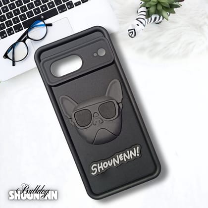 Black SHOUNENN BULLDOG Silicone case for Google Pixel 7
