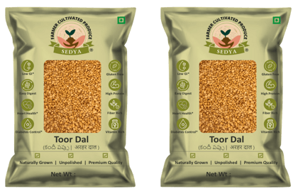 Sedya Unpolished Premium Toor Dal | Protein-Rich & Fresh | 1kg