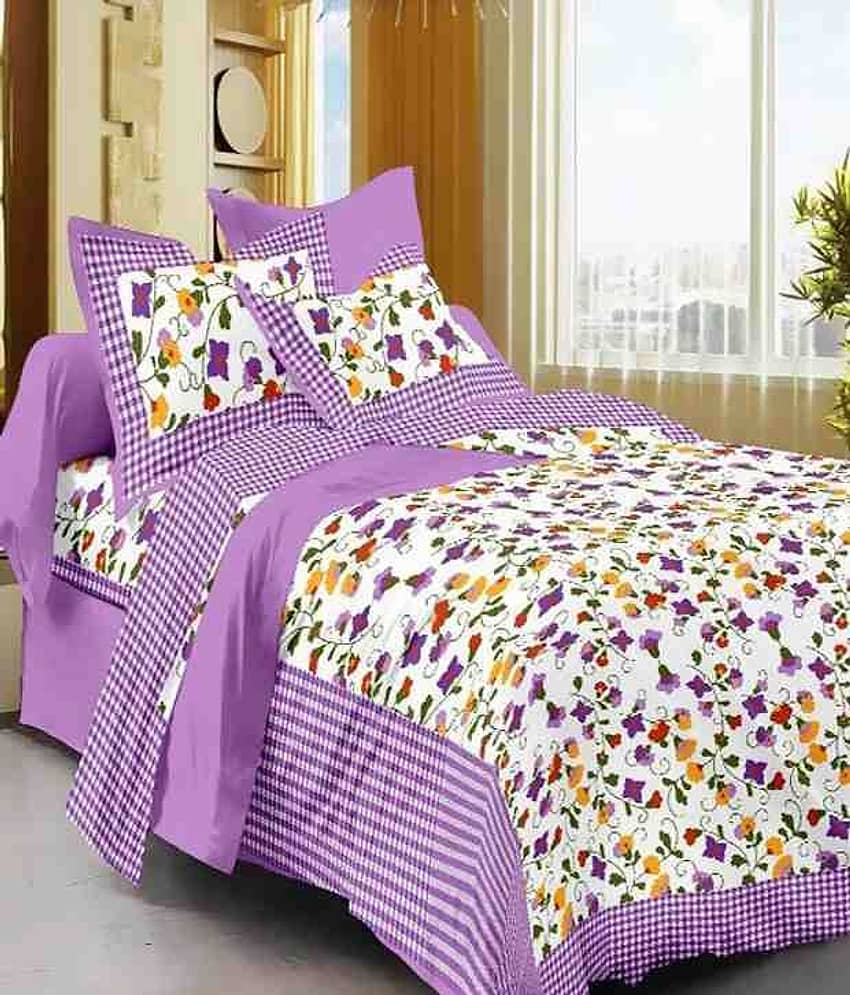 Uniqchoice Cotton 1 Bedsheet with 2 Pillow Covers ( x )