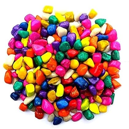 Foodie Puppies Colored Decorative Multicolor Stones for Home, Outdoor Decoration, Art & Craft, Vase Fillers, Aquarium, Fish Tank, Garden, Lawn, Multi-Purpose Unplanted Substrate - 2 Kg.