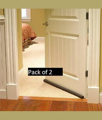 Pack of 2) Door Seal Twin Draught Draft Guard Door Closer Bottom Brown Sealing Strip Adjustable Door Draft Blocker Insulator Isolation The Light Washable (36 Inch) Door Mounted Door Stopper Door Mounted Door Stopper  (Brown)