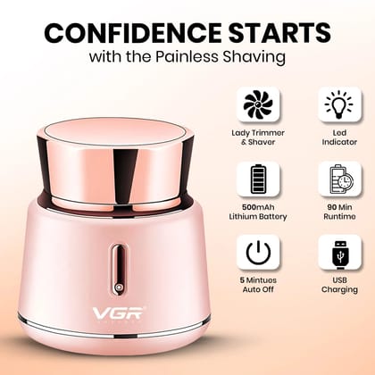 VGR V-737 Professional Lady Shaver, Pink VGR V-737 Professional Lady Shaver, Pink - Green
