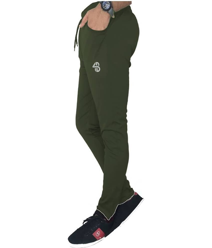 Forbro Olive Green Polyester Lycra Trackpants Single