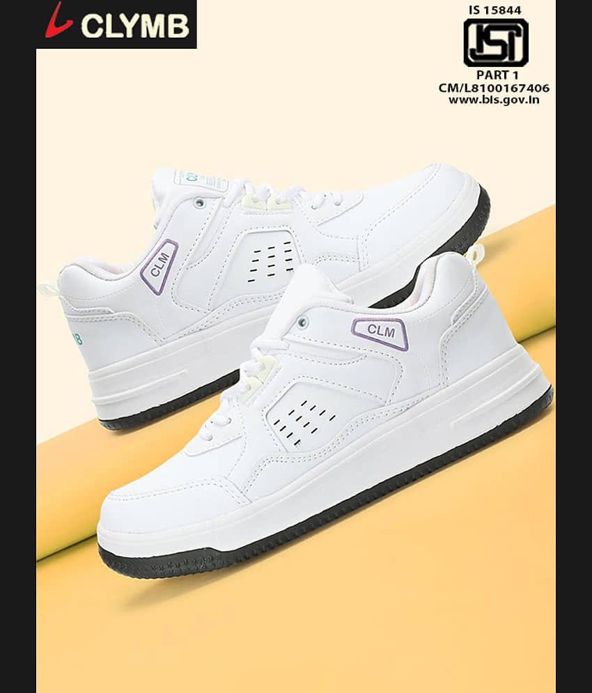 Clymb White Men's Sneakers