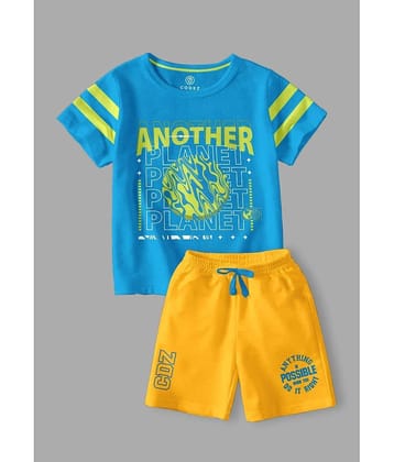 CODEZ Pack of 2 Boys Cotton Blend T-Shirt & Shorts Set ( Multicolor )