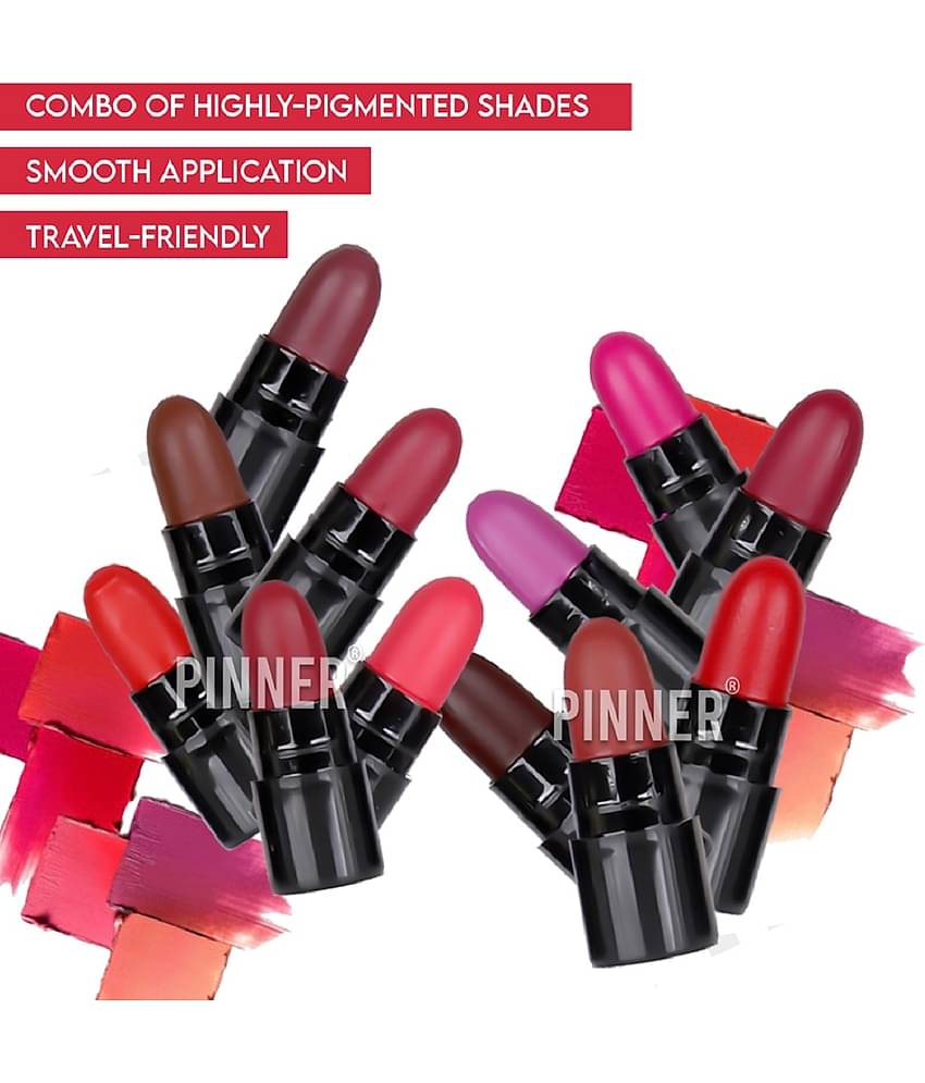 Pinner Minis Pout Party Matte Lipstick Highly Pigmented Mini Lipsticks (Set of 12 )