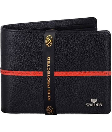 Walrus PU Black Casual Regular Wallet